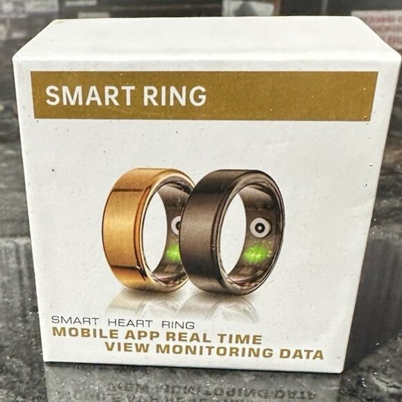 Vital Health Ring - Smart Ring, Size 8, Black, Mobine App Real Time Monitor. NEW